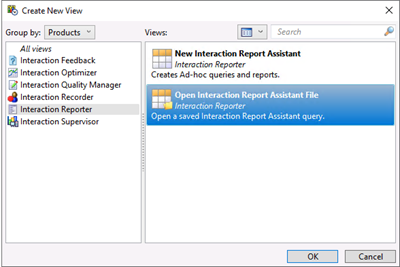 Create New View dialog box